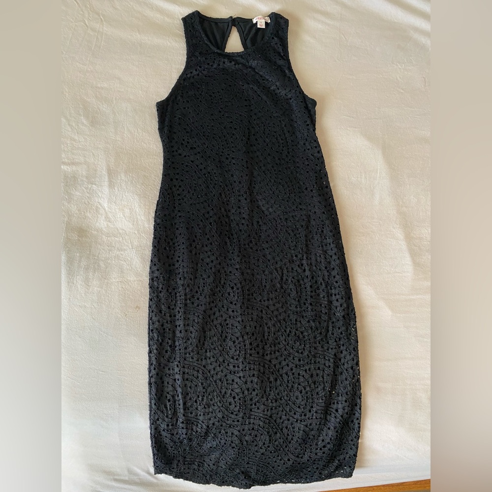 Black Simple Lace/Mesh Dress